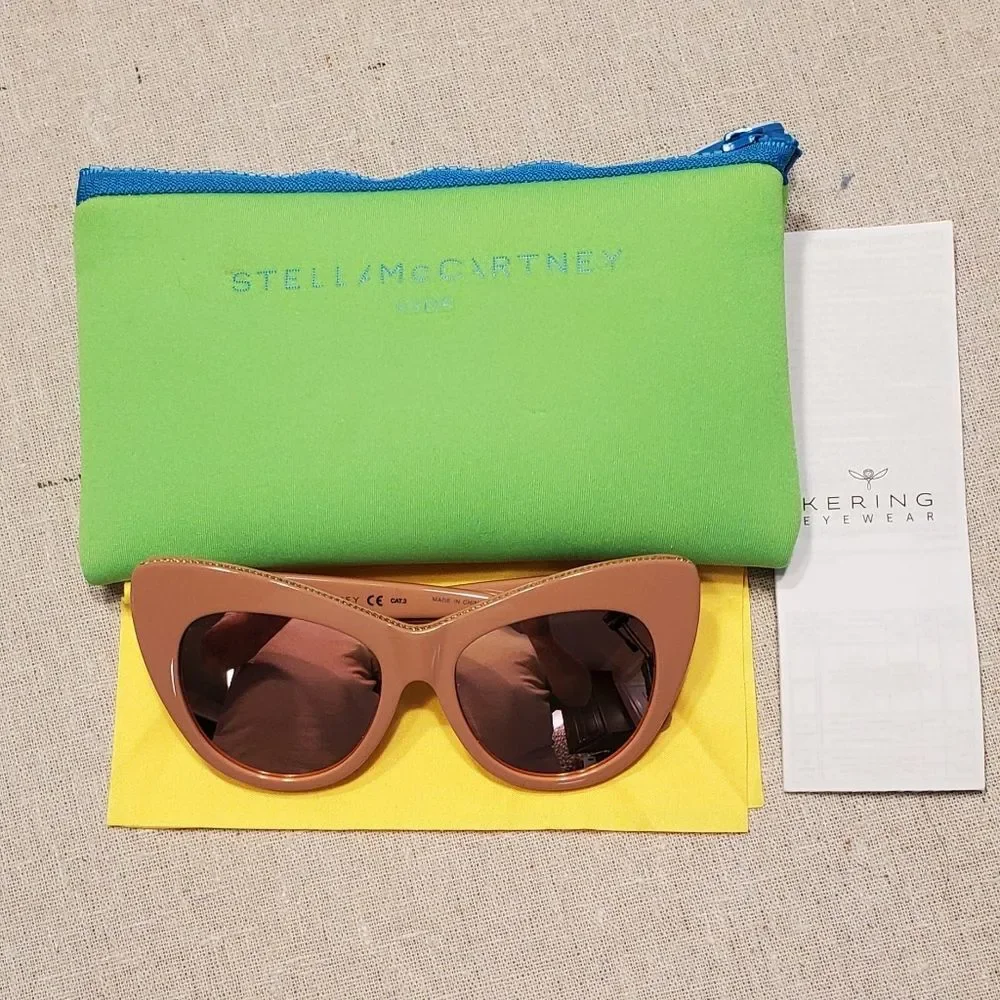 Stella McCartney Kids Pink Cat Eye Mirror Sunglasses SK0001S003